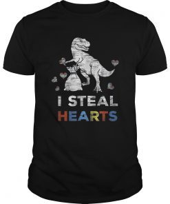 Autism Awareness Shirt Kids Dinosaur T rex I Steal Hearts