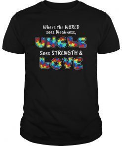 Autism Awareness Uncle Strength Love T-Shirt