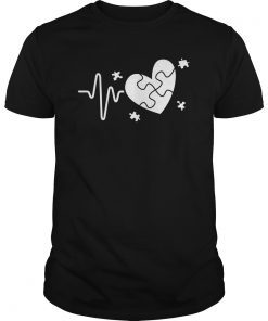 Autism Awareness puzzle piece heartbeat heart for Kid Shirt