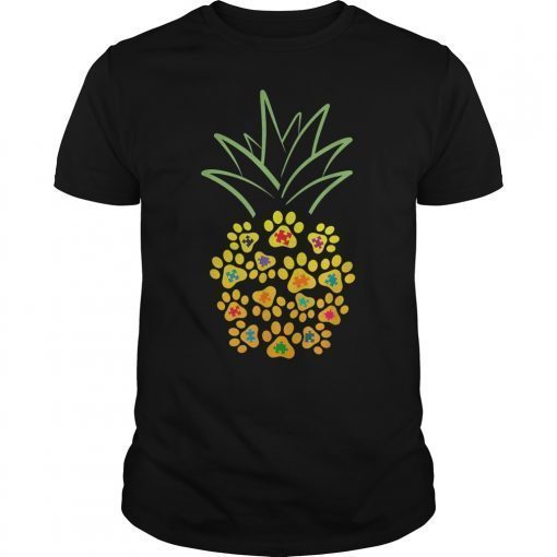 Autism Puzzle Paw Pineapple T-Shirt