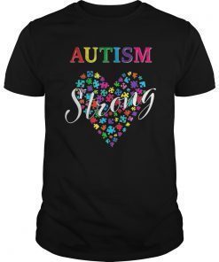 Autism Strong Awareness Puzzle Pieces Proud Autistic T-Shirt