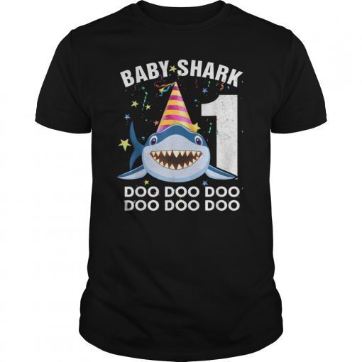 Baby Bday Shark Doo Doo 1st Bday 1 year old shirt