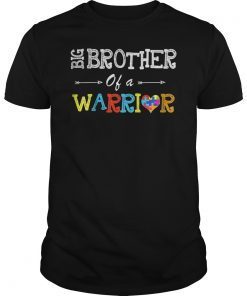 Big Brother Of A Warrior Autism Awareness Heart T-Shirt