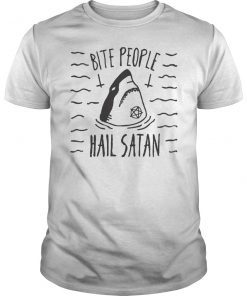 Bite People Hail Satan Shark Shirt