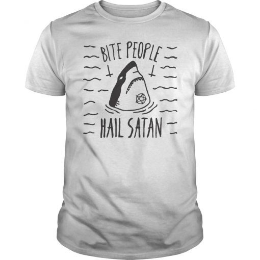 Bite People Hail Satan Shark Shirt