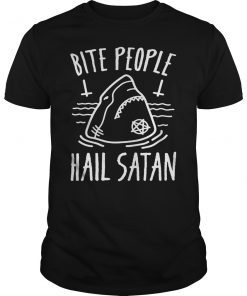Bite People Hail Satan Shark T-Shirt
