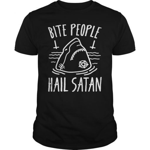 Bite People Hail Satan Shark T-Shirt