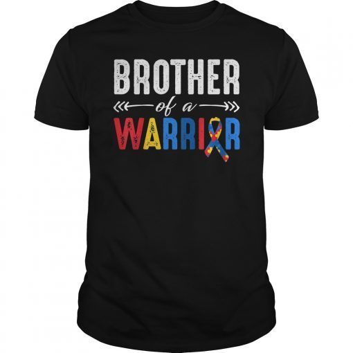 Brother of a Warrior Autism Awareness T-shirt Gift for Boy