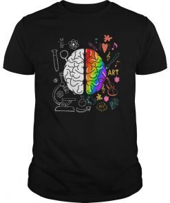 Colorful Art Lover Gift Brain Science Teacher Shirt