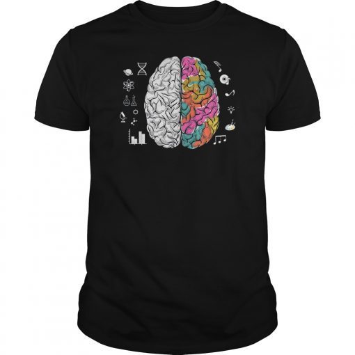 Colorful Brain Science And Art T-Shirt Love Science And Art