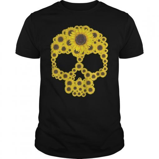 Cool Skull Sunflower T-Shirt Funny Sunflower Lover Gifts