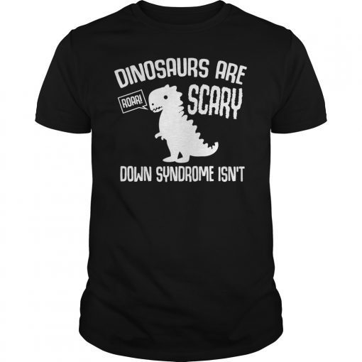Cute Dinosaur World Down Syndrome Day T-Shirt Women Kids