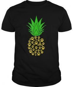 Cute Dog Paw Pineapple T-Shirt Dog Lovers Hawaii Gift Shirt