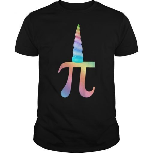 Cute Rainbow Unicorn Pi Day T-Shirt Girls Women Math Geek Tee