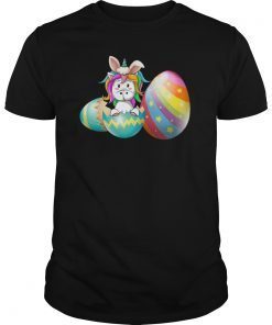 Cute Unicorn Bunny Ear with Eggs Easter T shirt