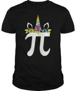 Cute Unicorn Face Pi Day T-Shirt gift Girls Women Math