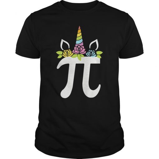 Cute Unicorn Face Pi Day T-Shirt gift Girls Women Math