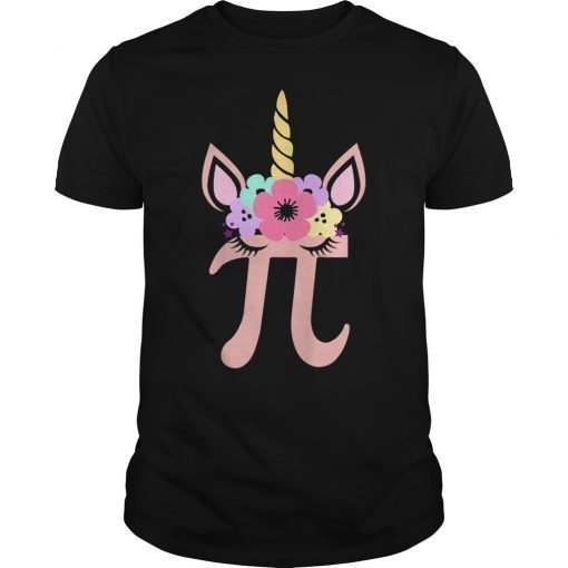 Cute Unicorn Pi Face Gift for Pi Day Shirt Math Geek Tee