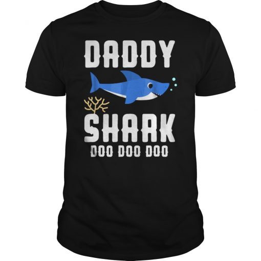 Daddy Shark T-Shirt Doo Doo Funny Baby Mommy Kids