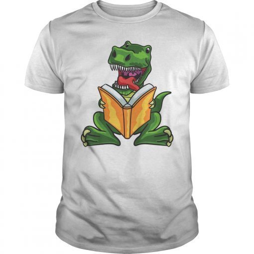 Dino Read Book Shirt Reading Rex Funny and Cute Tee