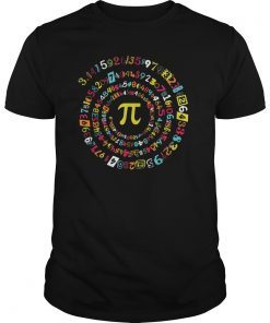 Funny Pi Day Shirt Spiral Pi Math T-shirt for Pi Day 3.14