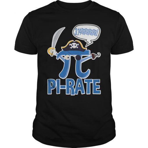 Funny Pi-Rate Happy Pi Day Math Pirate Pun T-Shirt