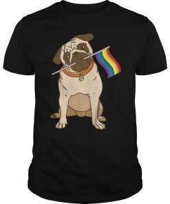 Gay Lesbian Pride Pug LGBT Flag T-Shirt