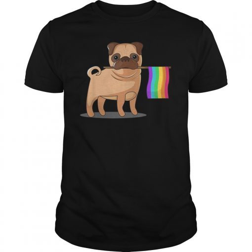 Gay Pride Flag Pug T-Shirt LGBT Pride Shirt