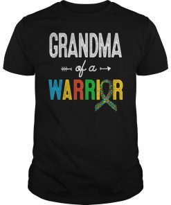 Grandma Of A Warrior Autism Awareness Support T-Shirt