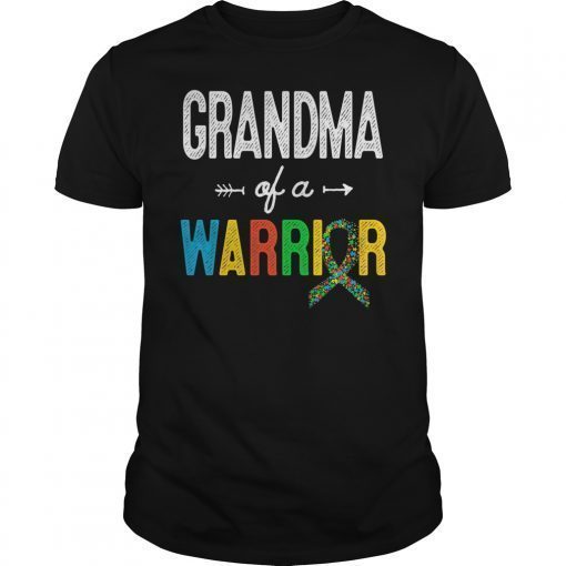 Grandma Of A Warrior Autism Awareness Support T-Shirt