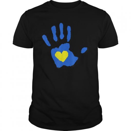 Hand Heart World Down Syndrome Day T Shirt Women Kids