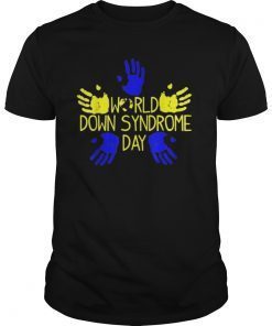 Hand Print World Down Syndrome Day T Shirt Women Kids