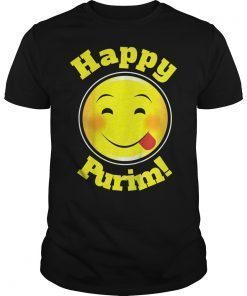 Happy Purim Smiley Emoji Shirt