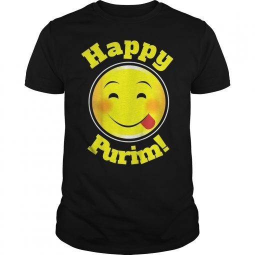 Happy Purim Smiley Emoji Shirt