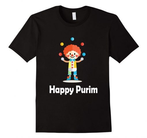 Happy Purim T-Shirt Funny Clown Costume Jewish Humorous