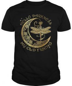 Hello Darkness My Old Friend Moon and Dragonfly T-Shirt