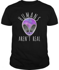 Humans Arent Real - Tie Dye Alien Head Tee Shirt