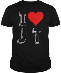 I Love JT Heart JT Funny JT Gift Tee Shirt