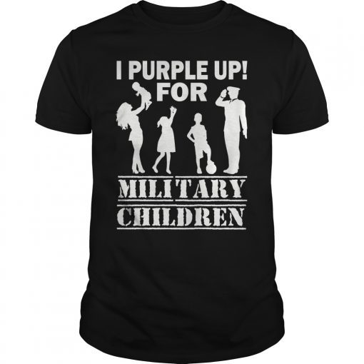 I Purple up shirt for the month of the military Child