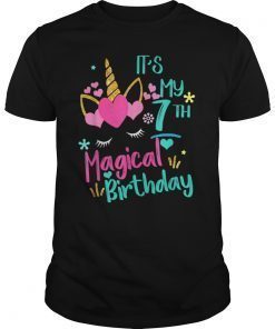 It's My 7th Magical Bday Girls Unicorn Bday Shirt