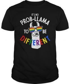It's No Prob-Llama To Be Different Gay Pride T-Shirt LGBT