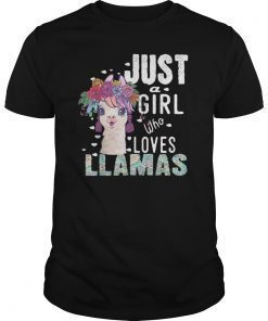Just A Girl Who Loves Llamas T Shirt Heart Love Girl Gift