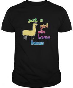 Just A girl Who Loves Llamas T-Shirt Stocking Stuffer Gift