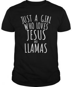 Just a Girl who Loves Jesus and Llamas T-Shirt Funny