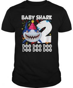 Kids Baby Shark 2th Bday Doo Gift 2 Years Old Kids Son Shirt
