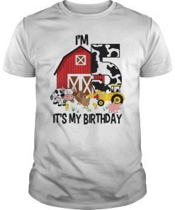 Kids It's My Bday I'm 5, Tractor 5 years old Bday Shirt