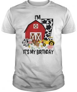 Kids It's My Bday I'm 7, Tractor 7 years old Bday Shirt