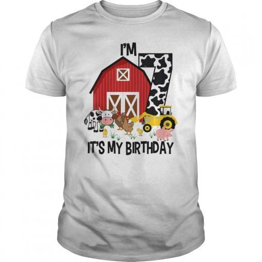 Kids It's My Bday I'm 7, Tractor 7 years old Bday Shirt