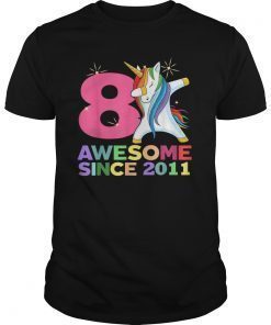 Kids OMG It's My 8th Bday Unicorn Dabbing T-Shirt