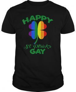 Kiss Me I'm Gay LGBTQ Shamrock Irish St Patricks Day Tshirt